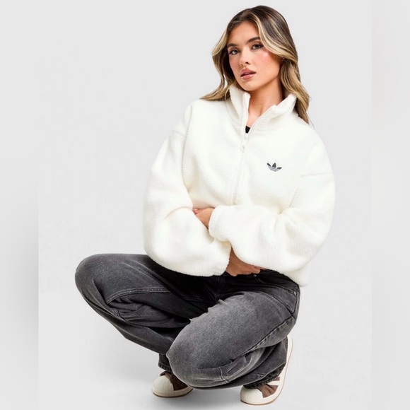 ADIDAS RETRO LUXURY 1/4 ZIP CROPPED SWEATER - Picture 5 of 5